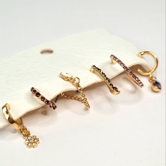 NWT Free People LA FLEUR EARRING SET IN LIGHT AMETHYST - Picture 4 of 5